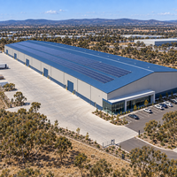 Bâtiment préfabriqué en acier de qualité 350 AS/NZS, prêt pour l'énergie solaire, avec panneaux PIR, pour entrepôt, atelier et bureau