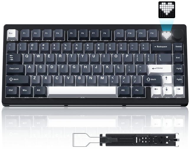 OEM ODM 75 Wireless Mechanical Gaming Keyboard with Knob Display Bluetooth 5024GHzUSBC Thocky Creamy Keyboard for PC Computer