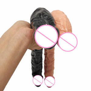 Dildo Dua Dong, Mainan Seks Dewasa Dildo Realistis Tanpa Tali, Alat Seks Ganda, Anal, Dildo <span class=keywords><strong>Penis</strong></span> Panjang dengan Pembuluh Darah, Mainan Seks Dewasa - Product Image 4