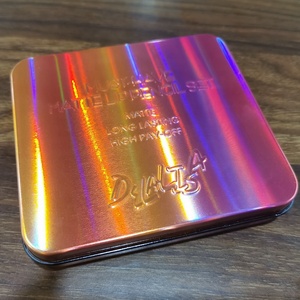 Custom logo Holographic Printing Makeup <strong>Tin</strong> case Lip <strong>Pencil</strong> Box Cosmetics <strong>Tins</strong> with Flocked Tray and Hinged Lid - Product Image 2