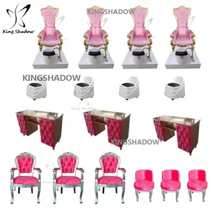 China Supplies Beauty Hair and Nails Salon Furnitures and Equipment Pink Set