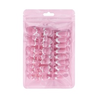 Kit de faux ongles à presser pour femmes, courts, carrés, rose nude, pour les ongles des mains et des pieds, à usage quotidien, amovibles et réutilisables
