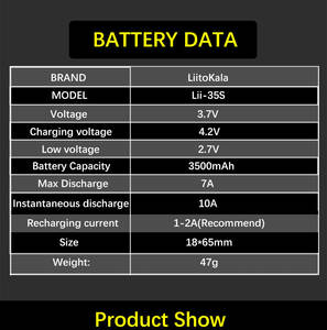 Asli untuk Lii-35S 18650 3500mAh 10A 3.7V 800 baterai siklus untuk kendaraan listrik - Product Image 3