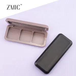 Magnetic eyeshadow makeup palette empty 3 color eyeshadow container black orange concealer palette powder with mirror