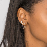 Boucles d'oreilles en argent 925 Gemnel, faites à la main, plaquées or 18 carats, avec opale Tai et zircon, vente en gros