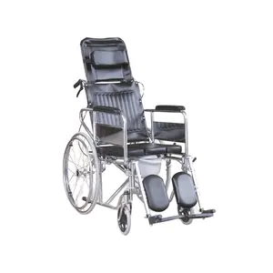 Health&medical reclining commode wheelchair with high back commode JL609GCU