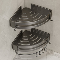 Panier de rangement triangulaire mural en aluminium pour salle de bain, support d'angle pour douche et toilettes, organisateur de salle de bain, étagère d'angle pour toilettes, vente chaude