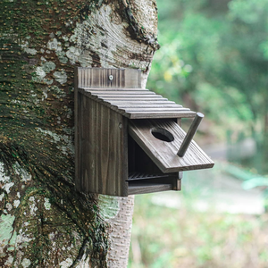 הנמכר ביותר חיצוני עץ ציפור בית כפרי ציפור בית עץ חדש ארז עץ דקורטיבי תלויות שובך קן - Product Image 2