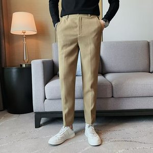 <span class=keywords><strong>Pantalon</strong></span> décontracté d'été pour hommes, style business, en tissu gaufré, couleur unie, taille <span class=keywords><strong>élastique</strong></span>, idéal pour le dropshipping - Product Image 3