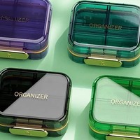 Boîte à médicaments en plastique, organiseur de pilules portable, étui de distribution de médicaments hebdomadaire pour sept jours, mini-boîte pour tablettes à emporter