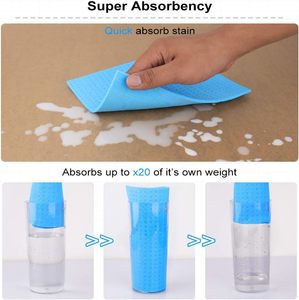 ผ้าเช็ดจานลายใหม่ ฟองน้ำทำความสะอาดจานในครัว ผ้าเช็ดจาน ฟองน้ำเซลลูโลส - Product Image 3
