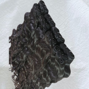 Extensions de cheveux vierges indiens bruts | Paquets de double trame bouclés à donneur unique alignés sur les cuticules en gros - Product Image 4