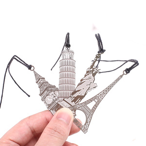 Marcapáginas Metálico de la Torre Eiffel, Estatua de la <span class=keywords><strong>Libertad</strong></span>, Big Ben, Torre Inclinada de Pisa, Regalos Promocionales - Product Image 6