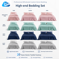 Parure de draps 4 pièces Cloudland 100% bambou bio, design à poches profondes, coins élastiques, certifiée OEKO-TEX, fibres hypoallergéniques, 300TC