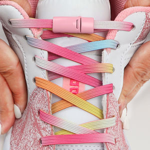 Chaîne de baskets plate personnalisée de haute qualité pour ensemble de lacet élastique imprimé paresseux pour lacet mode impression personnalisée - Product Image 4