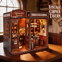 Kit de maison miniature DIY en gros avec lumière LED, puzzle 3D en bois, modèle de maison de poupée à construire pour adultes et enfants, cadeaux, décoration intérieure