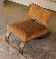 Fauteuil individuel de style Wabi-Sabi moderne, design créatif en forme de traîneau, mobilier de maison en métal