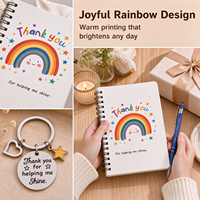 Coffret Cadeau Personnalisé Arc-en-ciel 3 pièces : Carnet, Porte-clés, Stylo – Logo Personnalisé Imprimé UV – Cadeau de Remerciement pour la Fin de l'Année et la Remise des Diplômes