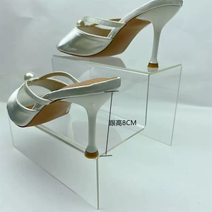 Sandales d'été élégantes à lacets en soie véritable, style luxe, talons blancs pour femme - Product Image 6