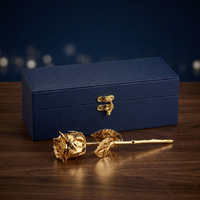 Blauw Thema 24K Goud Verguld Echt Natuurlijk Roos Meerdere Luxe Verpakkingsdozen Design Valentijnscadeau Jubileum Huwelijkscadeau