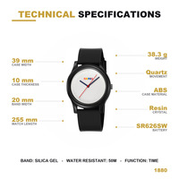 Montre SKMEI 1880 pour homme, montre simple et minimaliste pour étudiant, usage quotidien, école, tenue décontractée, montre-bracelet légère pour tous les jours