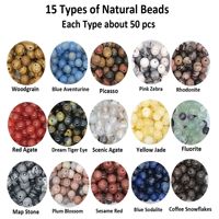 720 pièces/boîte 24 grilles 6mm pierre naturelle ronde pierres précieuses perles en vrac D I Y perles pour Bracelet collier boucles d'oreilles ensemble
