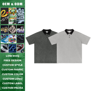 Camiseta de Manga Corta de Algodón Tejido Oversize con Cuello en Contraste y Acabado Desgastado para Hombre, Estilo Vintage y Urbano - Product Image 2