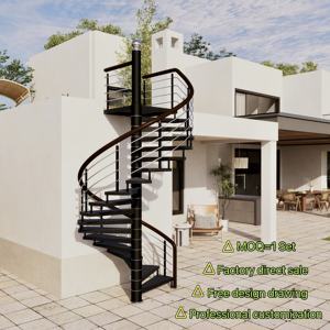 Casa Escadas Travertin Escada Escada Escada Espiral Ferro Forjado Escada Reta Escada Escada Espiral para Pequenos Espaços Escadas Ao Ar Livre - Product Image 1