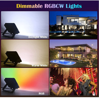 IP66 Lampe App Télécommande 35w 50w Dimmable Paysage Extérieur RGBCW Projecteur Led