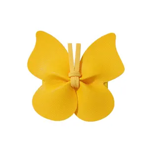 New European And American Small Waist Leather Butterfly Hair Clip For Baby Hair Accessories