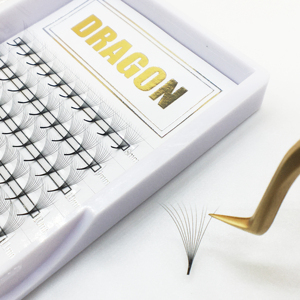 ขนตาปลอมสำเร็จรูป Dragon Lash แบบแฮนด์เมด 5D-20D  C D Curl สีดำด้าน ต่อขนตาแบบปลายแหลม ฐานบาง เพิ่มวอลลุ่ม - Product Image 1