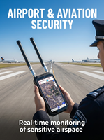Détecteur de drones portable YYT H2L en ABS avec suivi de rayon 300 MHz~6 GHz, communication FPV et télécommande