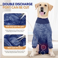Combinaison de récupération post-stérilisation pour chien à quatre pattes en coton modal uni, respirante, anti-léchage, avec fermeture arrière à boutons-pression, XS-3XL