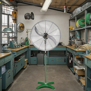 20-Inch Economical <b>Silver</b> Mesh Industrial Floor <b>Fan</b> Green Cross Bottom 2 Aluminum Leaves Pedestal for Outdoor Use Industrial <b>Fan</b> - Product Image 5