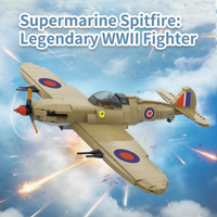 Avion de chasse Supermarine Spitfire 66001 transfrontalier pour enfants, modèle de construction en blocs – Bestseller, vidéo FHD 1080p
