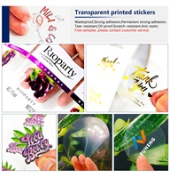 Autocollants transparents personnalisés, étiquettes en PVC imperméable, autocollants transparents découpés à l'emporte-pièce pour les étiquettes d'emballage de logo en plein air