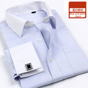 Chemises habillées pour hommes QingLai OEM/ODM, coupe ajustée, col en V, manches longues, en modal tissé respirant, infroissable, couleur unie, pour l'automne - Product Image 3