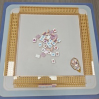 Nouvelle règle de Mahjong portable en acrylique transparent, pliable, à bords droits, avec design à fentes pour 4 joueurs, en tressage de bambou