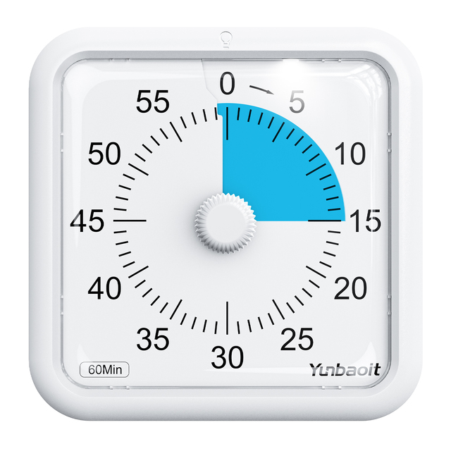 Yunbaoit Classroom Kitchen Timer 16x16cm Adhd Clock Google Countdown Timer Study Cooking 60 Minute Visual Timer for Kids