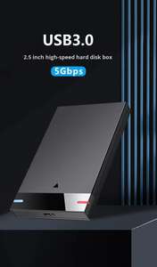 علبة قرص صلب محمولة 2.5 بوصة بمنفذ ساتا مع إضاءة، جهاز تخزين صغير بواجهة ساتا، علبة قرص صلب من البلاستيك ABS بدون أدوات تدعم UASP SSD - Product Image 2