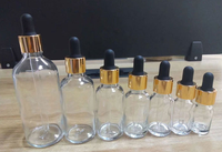 Flacon compte-gouttes vide de luxe 100 ml, prix compétitif, flacon compte-gouttes 15 ml pour huiles essentielles, sérum, emballage cosmétique avec bouchons noirs