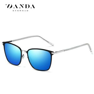 Danda Lunettes de soleil carrées pour hommes UV400, verres polarisés TAC, vision nocturne, protection solaire pour la conduite, monture argentée P0864 - Product Image 4