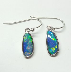 Boucles d'oreille plaqué argent, boucles d'oreille en pierre précieuse, luxueux, couleur opale, artisanat, livraison gratuite - Product Image 5