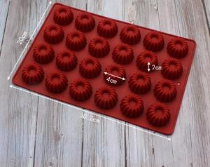 <span class=keywords><strong>Moule</strong></span> à <span class=keywords><strong>mini</strong></span>-tubes cannelés en silicone antiadhésif HY, 24 cavités - Product Image 2