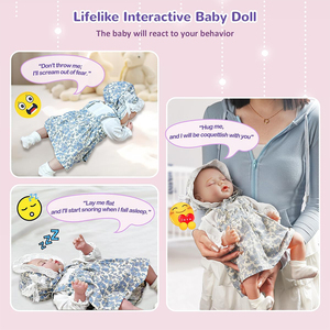 Poupées réalistes de bébé nouveau-né avec fonctions sonores, rient, pleurent, interactives, mignonnes, en vinyle souple, corps entier, poupée reborn pour enfants et adultes - Product Image 3