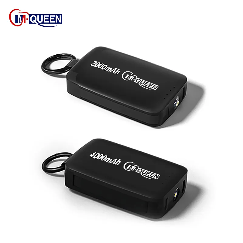 Custom Logo Portable Charger Key Chain Mini PowerBank With Cable Batterie Externe 4000mAh Small Keychain Power Bank For Phone