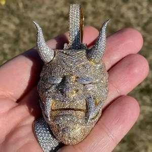 Collar de Diamantes con Diseño de Cara de Fantasma y León, Estilo Hip Hop, Personalizado, Plata de Ley S925, Moissanita VVS, Joyería Fina para Hombre y Mujer - Product Image 3