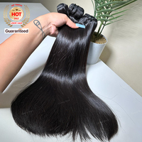 Tissage de cheveux indiens bruts lisses 32 34 36 38 40 pouces, trame de cheveux humains 100% péruviens, paquet de cheveux humains brésiliens de vison super longs