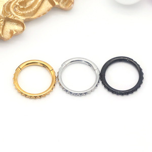 Pyramid Relief <b>Nose</b> <b>Rings</b> 316 Stainless Steel Geometric Hoop Piercing Jewelry Gift - Product Image 4