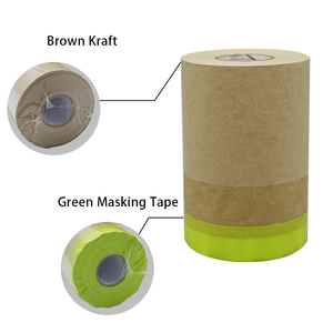 Papel de Enmascarar Kraft Marrón con Cinta Adhesiva para Pintura Automotriz, Láminas Protectoras, Retiro Limpio - Product Image 3